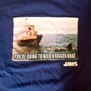 JAWS Blue Short Sleeve Graphic T-Shirt